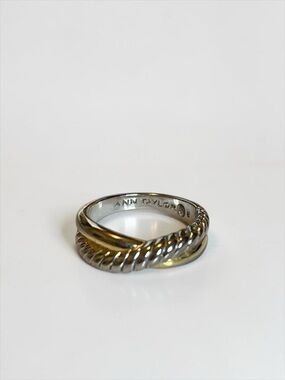 Ann Taylor Duo Tone Crossover Ring CC B